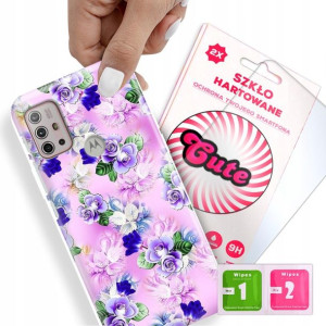 Etui + Szkło Do MOTOROLA G10 POWER Kwiaty Wzory
