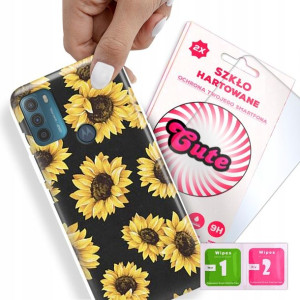 Etui + Szkło Do MOTOROLA G50 Kwiaty Flower Wzory