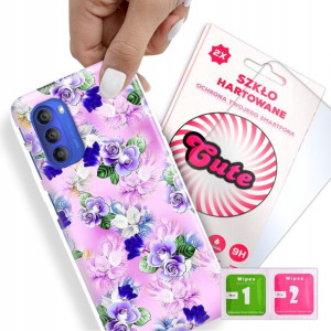 Etui + Szkło Do MOTOROLA G51 5G Kwiaty Top Wzory