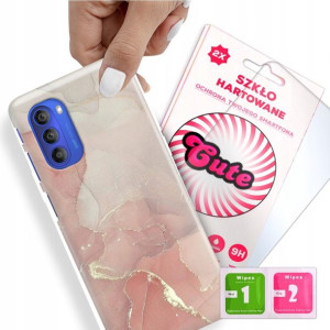 Etui + Szkło do MOTOROLA G51 5G Marmurki Top Wzory