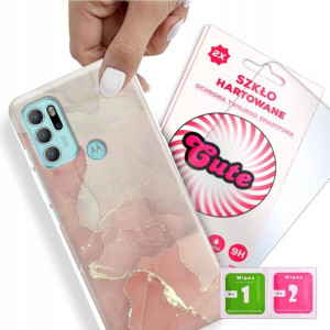 Etui + Szkło do MOTOROLA G60s Case Marmurki Wzory