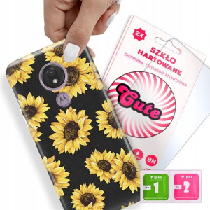 Etui + Szkło Do MOTOROLA G7 POWER Kwiaty Top Wzory