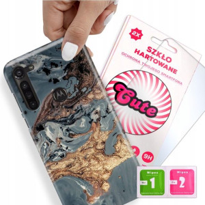 Etui + Szkło do MOTOROLA G8 POWER Marmurki Wzory