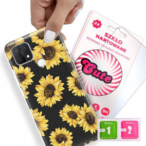 Etui + Szkło Do OPPO A15 Kwiatowe Flower Top Wzory