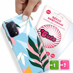 Etui + Szkło Do OPPO A54 5G Kwiaty Flower Wzory