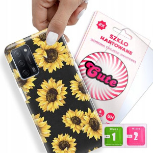 Etui + Szkło Do OPPO A55 5G Kwiaty Flower Wzory
