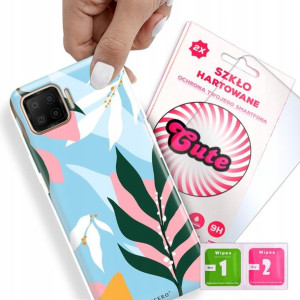 Etui + Szkło Do OPPO F17 Kwiatowe Flower Top Wzory