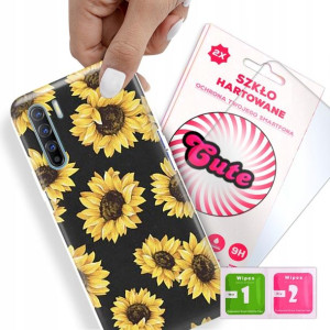 Etui + Szkło Do OPPO RENO 3 Kwiaty Flower Wzory