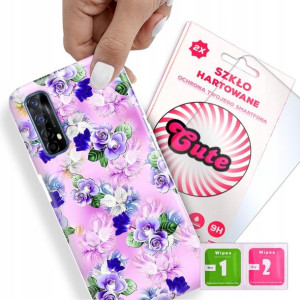 Etui + Szkło Do REALME 7 Kwiatowe Flower Top Wzory