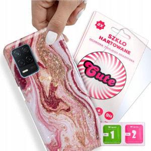 Etui + Szkło do REALME 8 5G Case Marmurki Wzory