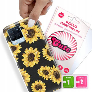 Etui + Szkło Do REALME 8 Kwiatowe Flower Top Wzory