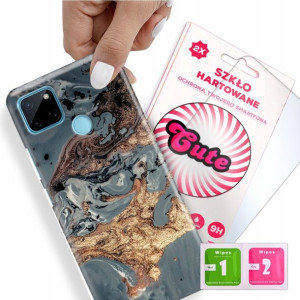 Etui + Szkło do REALME C21Y Case Marmurki Wzory