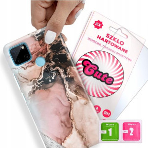Etui + Szkło do REALME C25Y Case Marmurki Wzory