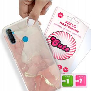 Etui + Szkło do REALME C3 Case Marmurki Top Wzory