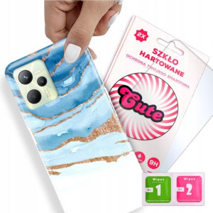 Etui + Szkło do REALME C35 Case Marmurki Top Wzory