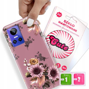 Etui + Szkło Do REALME GT NEO 3 5G Kwiaty Wzory