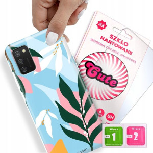 Etui + Szkło Do SAMSUNG A02S Kwiaty Flower Wzory