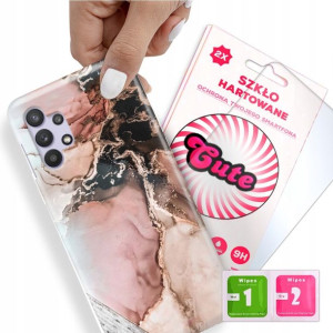Etui + Szkło do SAMSUNG A32 4G Case Marmurki Wzory