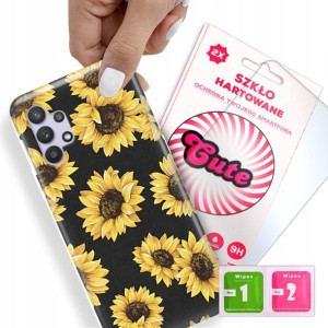 Etui + Szkło Do SAMSUNG A32 5G Kwiaty Flower Wzory