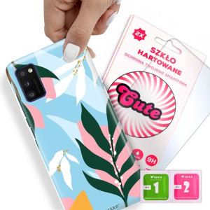 Etui + Szkło Do SAMSUNG A41 Kwiaty Flower Wzory