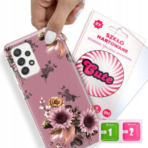 Etui + Szkło Do SAMSUNG A52 4G Kwiaty Flower Wzory