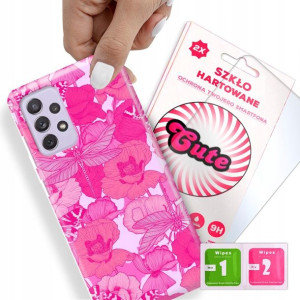 Etui + Szkło Do SAMSUNG A72 5G Kwiaty Flower Wzory