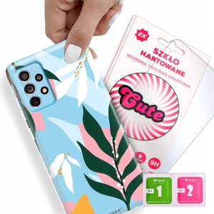 Etui + Szkło Do SAMSUNG A73 5G Kwiaty Flower Wzory