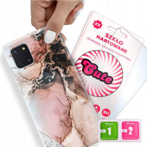 Etui + Szkło do SAMSUNG A81 Case Marmurki Wzory
