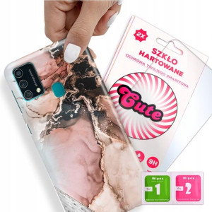 Etui + Szkło do SAMSUNG F41 Case Marmurki Wzory