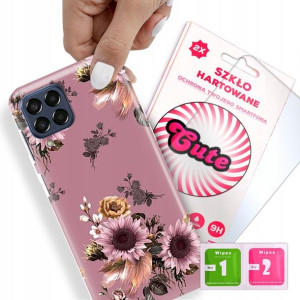 Etui + Szkło Do SAMSUNG M53 5G Kwiaty Flower Wzory