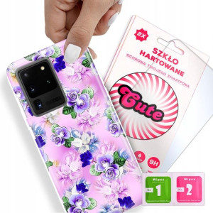 Etui + Szkło Do SAMSUNG S20 ULTRA Kwiaty Top Wzory