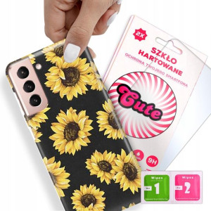 Etui + Szkło Do SAMSUNG S21 5G Kwiaty Flower Wzory
