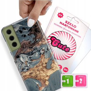 Etui + Szkło do SAMSUNG S21 FE Case Marmurki Wzory