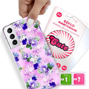 Etui + Szkło Do SAMSUNG S21 PLUS Kwiaty Top Wzory