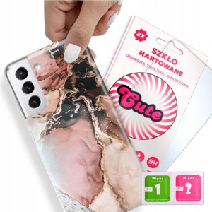 Etui + Szkło do SAMSUNG S21 PLUS Marmurki Wzory