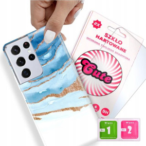 Etui + Szkło do SAMSUNG S21 ULTTRA 5G Marble Wzory