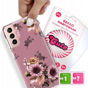 Etui + Szkło Do SAMSUNG S30 Kwiaty Flower Wzory