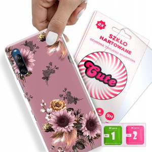 Etui + Szkło Do SONY XPERIA L4 Kwiaty Flower Wzory