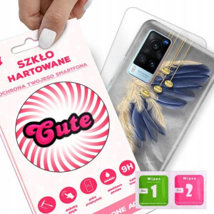 Etui + Szkło do VIVO X60 Eleganckie Case Top Wzory