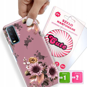Etui + Szkło Do VIVO Y33s Kwiatowe Flower Wzory