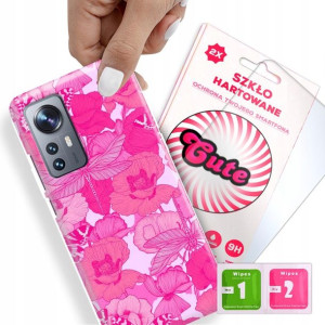 Etui + Szkło Do XIAOMI 12 Kwiatowe Flower Wzory