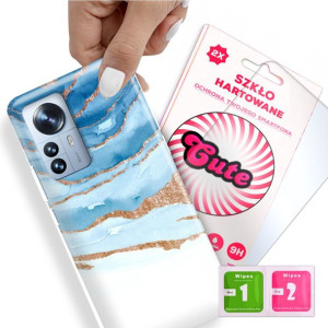 Etui + Szkło do XIAOMI 12 PRO 5G Marmurki Wzory