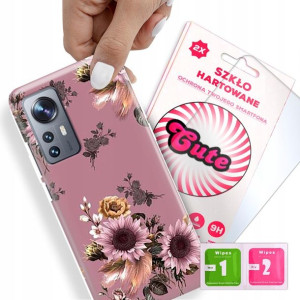Etui + Szkło Do XIAOMI 12X 5G Kwiaty Flower Wzory