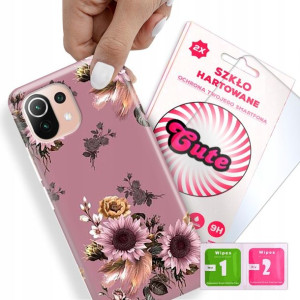 Etui + Szkło Do XIAOMI Mi 11 LITE 4G Kwiaty Wzory