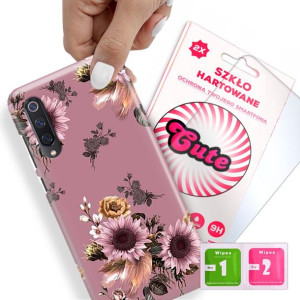 Etui + Szkło Do XIAOMI MI A3 LITE Kwiaty Top Wzory