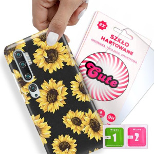 Etui + Szkło Do XIAOMI Mi NOTE 10 Kwiaty Top Wzory