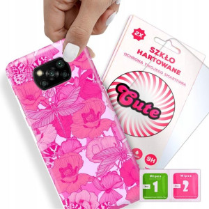 Etui + Szkło Do XIAOMI POCO X3 Kwiaty Flower Wzory