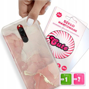 Etui + Szkło do XIAOMI REDMI 8 Case Marmurki Wzory
