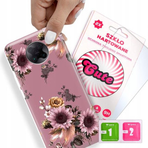 Etui + Szkło Do XIAOMI REDMI K30 PRO Kwiaty Wzory