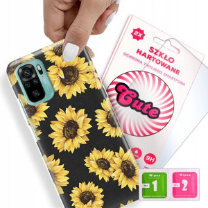 Etui + Szkło Do XIAOMI REDMI NOTE 10 Kwiaty Wzory